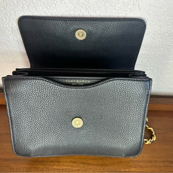 Tory Burch Britten Black Crossbody Bag with Gold Chain - Picture 3 of 6
